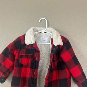 Old Navy Red and Black Checkered Coat